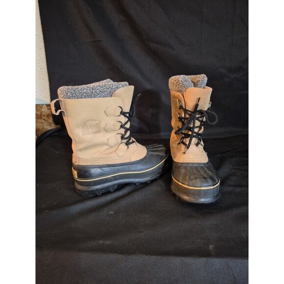 Vintage Men Sorel JEE Insulated Line Caribou Leather Waterproof Boots Shoes Sz 7 main image 9
